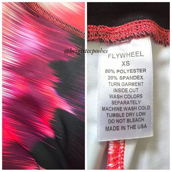 FLYWHEEL Cropped Bright Red Multi-colored Legging - Picture 6 of 6